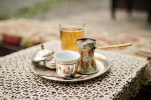 tradizionale Turco caffè. caffè un' simbolo di cultura. foto