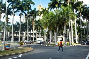 dicembre 3, 2019.mauritius.port Louis. un' città strada con persone nel il centro di porta Louis, il capitale di il isola di mauritius foto