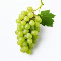 ai generato uva su bianca sfondo foto