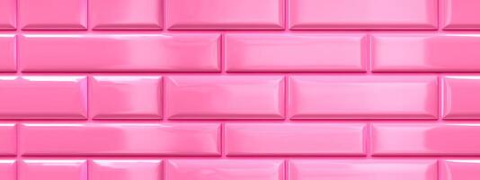ai generato bambino rosa liscio ceramica mattone parete senza soluzione di continuità sfondo struttura. carino kidult rosa caldo astratto Femminile foto