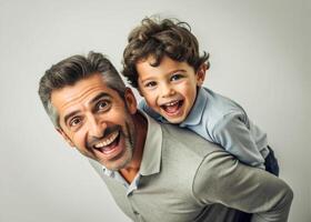 ai generato padre e figlio avendo divertimento a casa foto