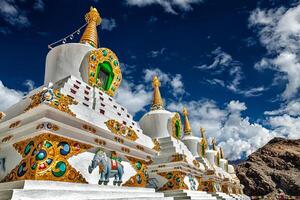 bianca chortens stupa nel ladakh, India foto