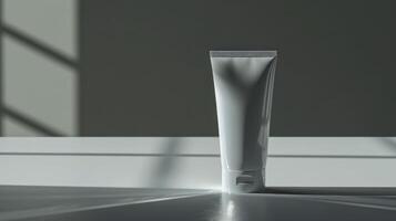 ai generato cosmetico crema tubo confezione con vuoto spazio per testo foto