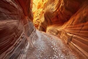 ai generato il luminosa colori di il distrutto arenaria roccia nel il canyon. Stati Uniti d'America. Arizona foto