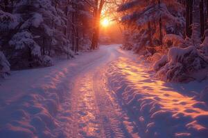 ai generato naturale inverno paesaggio. un' bellissimo inverno posto nel natura foto