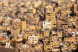 aereo Visualizza di amman città il capitale di Giordania. città fuga di amman. foto