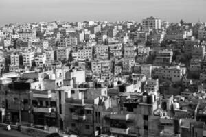 aereo Visualizza di amman città il capitale di Giordania. città fuga di amman. foto
