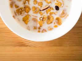 semplici cereali per la colazione al mattino. foto