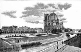 il hotel-dieu, il sagrato Notre Dame e il pont au Doppio, vi foto