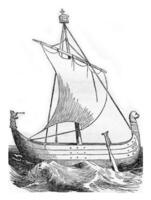 montoit nave quello William il conquistatore per viaggio per Inghilterra, Vintage ▾ incisione. foto