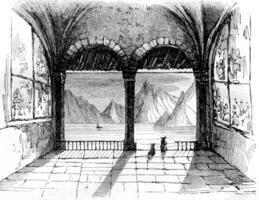 dentro Visualizza di il cappella di William raccontare, il lago lucerna, Vintage ▾ incisione. foto