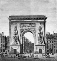 regno di Louis xiv, porte Saint-Denis, di francois bionda 1673, Vintage ▾ incisione. foto