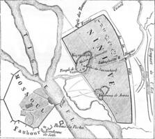 carta geografica di il rovine di Ninive, Vintage ▾ incisione. foto