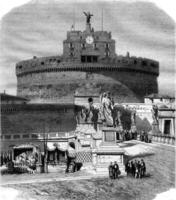 castel sant angelo, Vintage ▾ incisione. foto