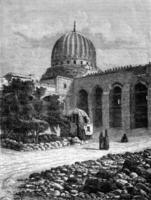 il moschea di sultano abbaiare nel Cairo, Vintage ▾ incisione. foto