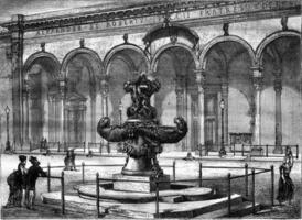Fontana piazza di il Annunziata, Vintage ▾ incisione. foto