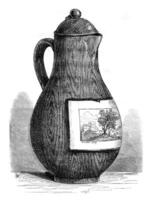 vaso di niderviller, Vintage ▾ incisione. foto