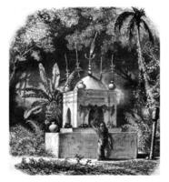 musulmano santuario nel Chandannagar, Vintage ▾ incisione. foto