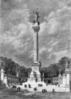 progetto colonna di 5 Maggio 1789, di signori. fornaio, architetto, e Jules cappotto, scultore, Vintage ▾ incisione. foto