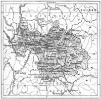 carta geografica di Dipartimento di Savoie Vintage ▾ incisione foto