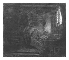 hieronymus nel un' buio studia camera, rembrandt furgone rijn, 1807 - 1808, Vintage ▾ illustrazione. foto