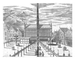 grote markt con sala di onore, 1594, Vintage ▾ illustrazione. foto