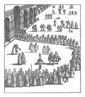 processione con il doge e serenissima signoria al di sopra di st. votazione quadrato, Vintage ▾ illustrazione. foto