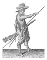 soldato con un' moschetto, Vintage ▾ illustrazione. foto