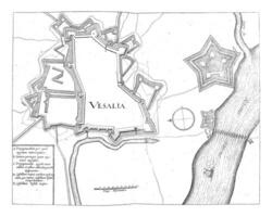 carta geografica di Wesel, Vintage ▾ illustrazione. foto