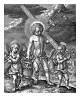 Cristo bambino trasporta il passione Strumenti, hieronymus Wierix, 1563 foto