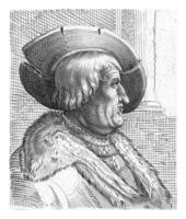 profilo ritratto di un vecchio uomo indossare un' cappello, anonimo, dopo hendrick golzio foto