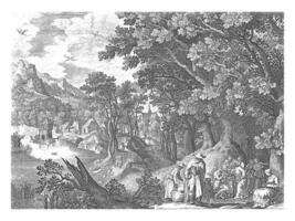 paesaggio con Cristo guarigione un' cieco uomo, jan furgone Londra, dopo Nicolaes de bruyn foto