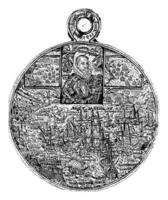 Stampa di il rovescio di un inciso medaglia con il ritratto e Morte di Giacobbe furgone heemskerck foto