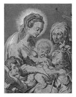 Maria con bambino e John il battezzatore come bambino con Anna foto