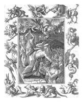 Cristo nel limbo, antonio wierix ii, dopo maerten de voi, 1582 - 1586 foto