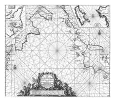 nautico grafico di parte di il mediterraneo mare con il Sud costa di Italia e sicilia foto