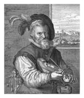 vecchio violino giocatore, adriaen matham foto