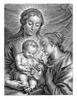 Maria con bambino e santo catarina foto