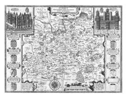 carta geografica di Surrey, jodocus hondius io, 1610 foto