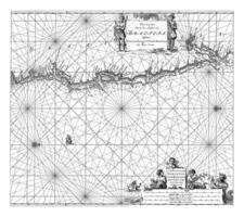 passaporto carta geografica di il est costa di brasile, jan luyken foto