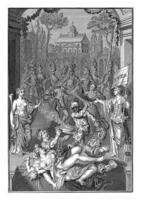 allegorico rappresentazione con Riferimenti per poesia e Teatro, bernardo picart laboratorio di, dopo bernardo picart, 1719 foto