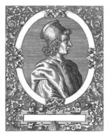 ritratto di poggio bracciolini, teodoro de bri, dopo jean jacques boissard, c. 1597 - c. 1599 foto