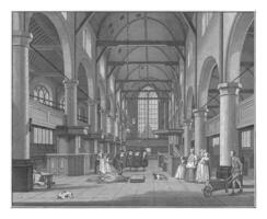 interno di il waalse Chiesa nel amsterdam, visto in direzione il principale Entrata, jan caspar Filippo, dopo corniola pronk, 1736 - 1759 foto