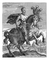 ferdinando io di asburgico su a cavallo, croccante furgone de passe io, 1604 foto