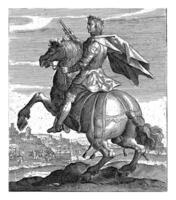 Federico iii di asburgico su a cavallo, croccante furgone de passe io, 1604 foto