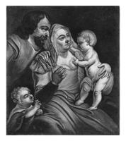 santo famiglia con John il battista, Giacobbe hoolaart, dopo albertus furgone der Burch, 1723 - 1789 foto