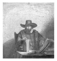 ritratto di il mennonita ministro corniola claesz. anche, salomone risparmio, dopo rembrandt furgone rijn, 1641 - 1665 foto