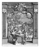 allegoria di il matrimonio unione fra corniola vitello e grietje fiorisci, jan va bene, 1707 foto