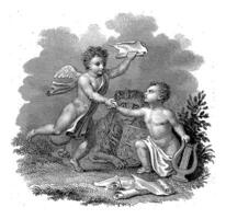 Due putti a olandese leuw, filippo Velijn, dopo haatje pieters Oostehuis, 1797 - 1836 foto