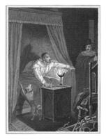 uomo nel un' Camera da letto con un' uomo nel un' letto, filippo Velijn, dopo un. elink Sterk jr., 1828 foto